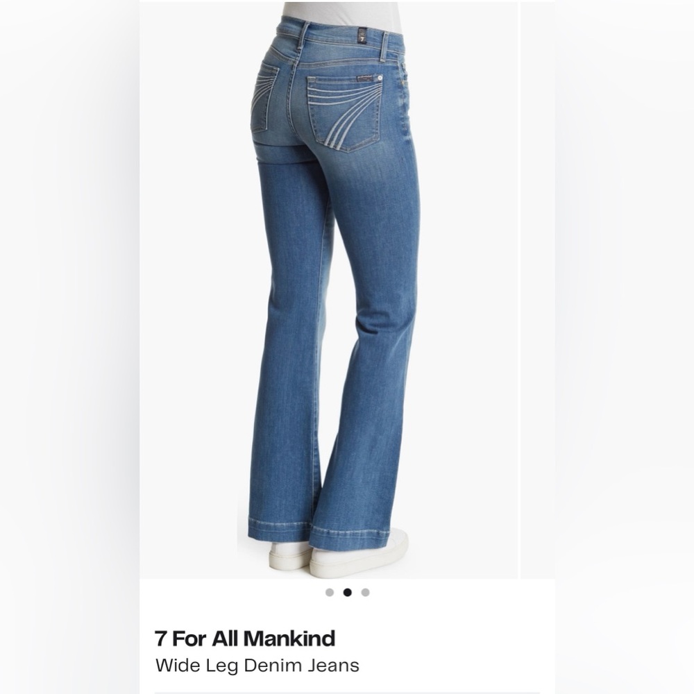 7 For All Mankind Light Blue Boot Cut Jeans - Picture 3 of 5